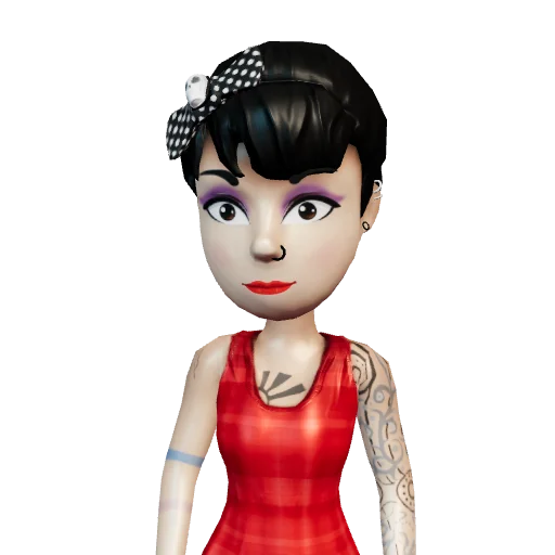 Cherry Riot character portrait.